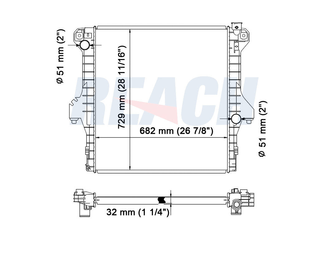 2006 DODGE RAM 3500 5.9 L RADIATOR REA41-2711A