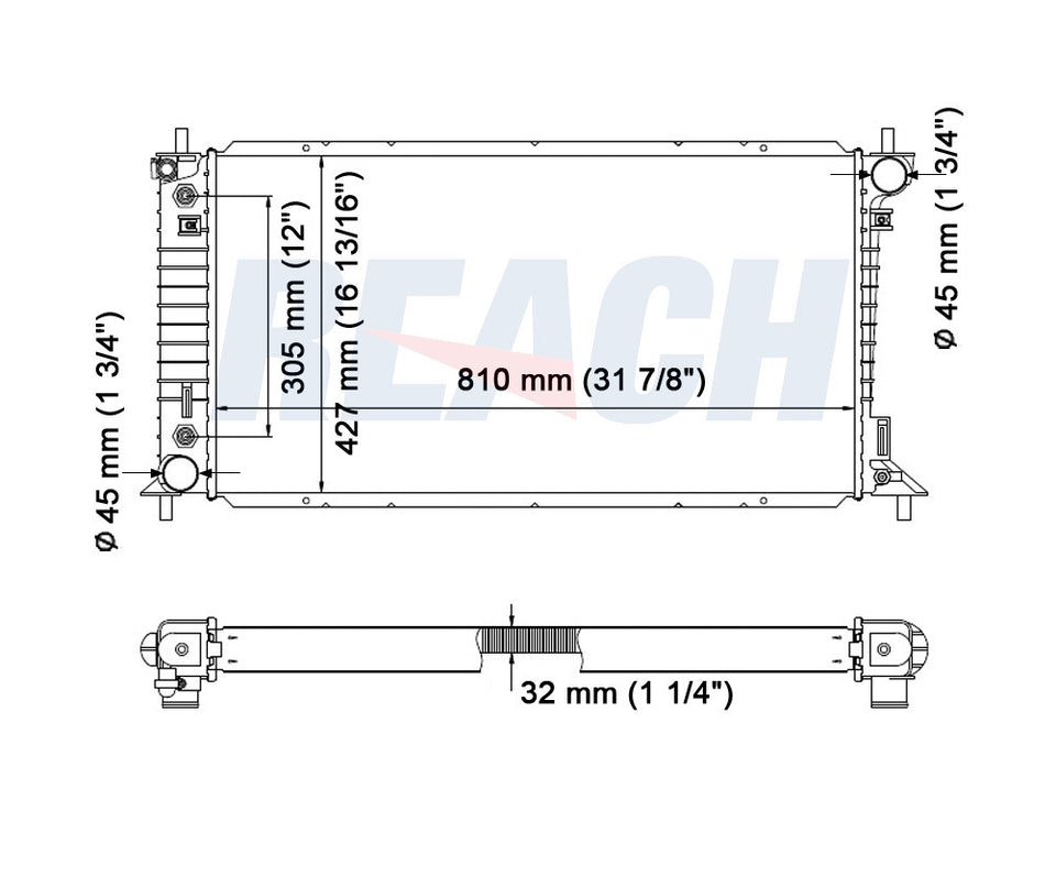 2003 FORD F-350 SUPER DUTY 5.4 L RADIATOR REA41-2725A