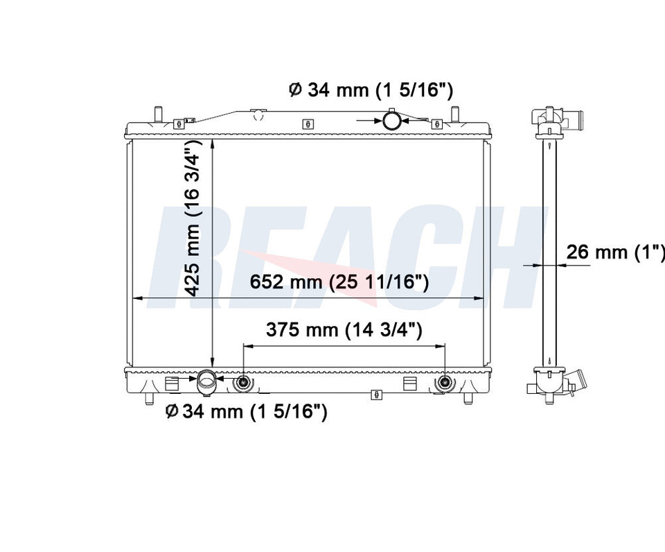 2004 CADILLAC CTS 3.6 L RADIATOR REA41-2731A