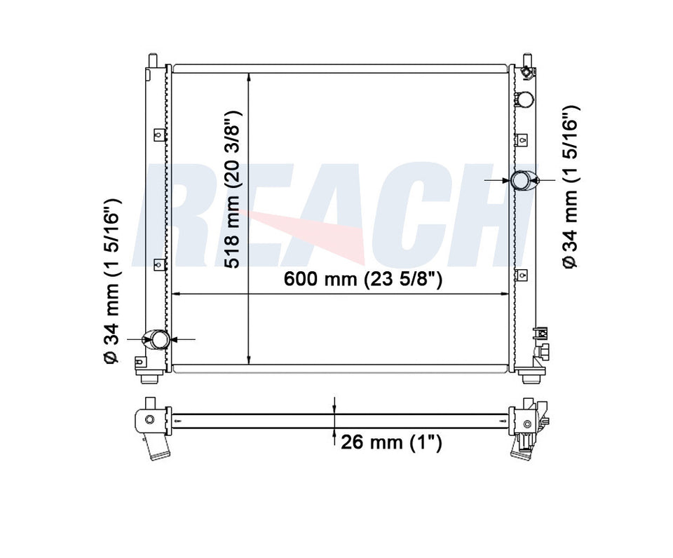 2006 CADILLAC STS 3.6 L RADIATOR REA41-2733A
