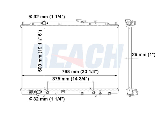 2004 ACURA MDX 3.5 L RADIATOR REA41-2740A