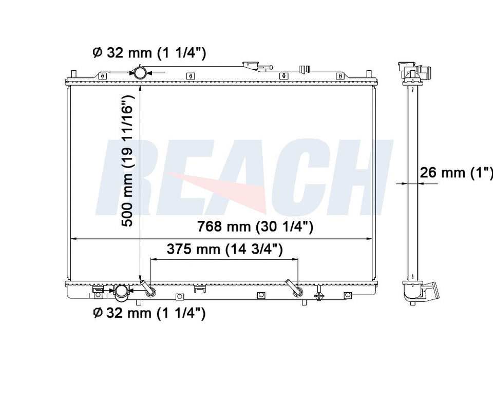 2004 ACURA MDX 3.5 L RADIATOR REA41-2740A