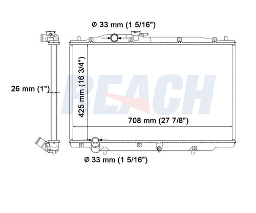 2004 ACURA TL 3.2 L RADIATOR REA41-2773A