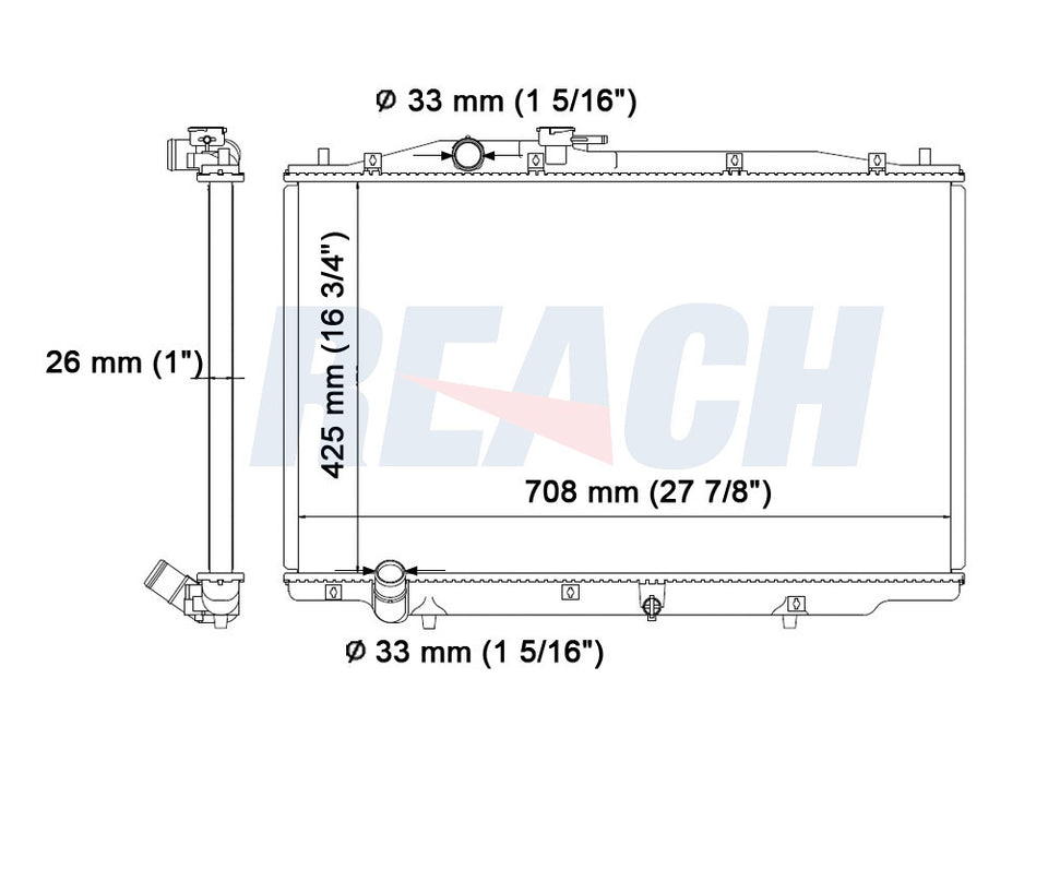 2004 ACURA TL 3.2 L RADIATOR REA41-2773A
