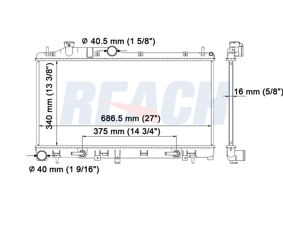 2006 SUBARU LEGACY 2.5 L RADIATOR REA41-2778A