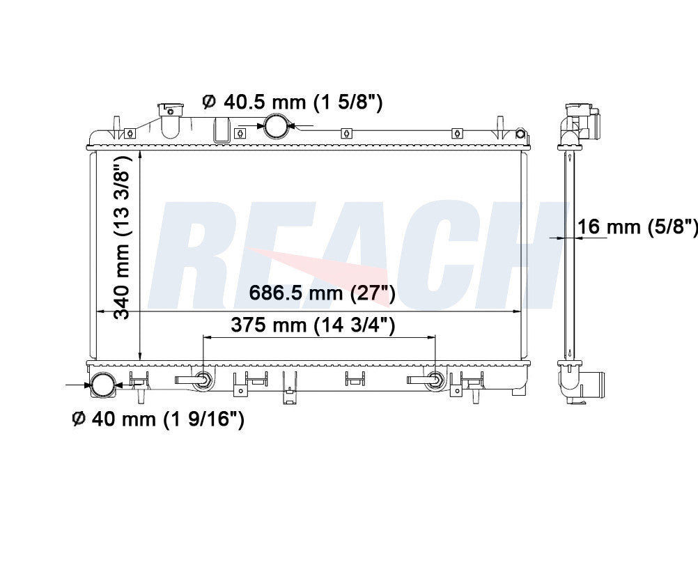 2006 SUBARU OUTBACK 2.5 L RADIATOR REA41-2778A