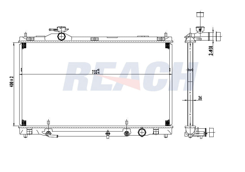 2007 LEXUS GS430 4.3 L RADIATOR REA41-2781A