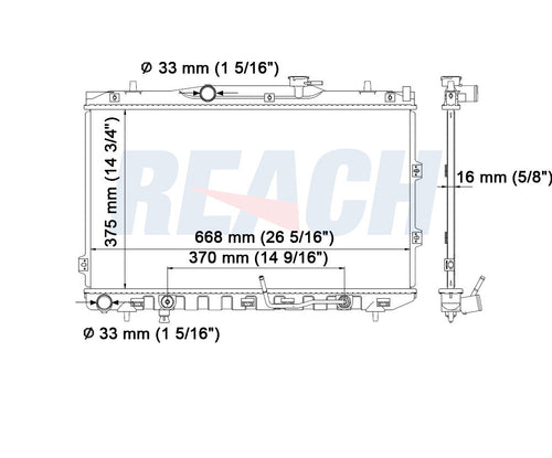 2008 KIA SPECTRA 2.0 L RADIATOR REA41-2784A