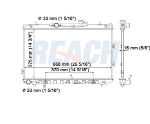 2008 KIA SPECTRA 2.0 L RADIATOR REA41-2784A