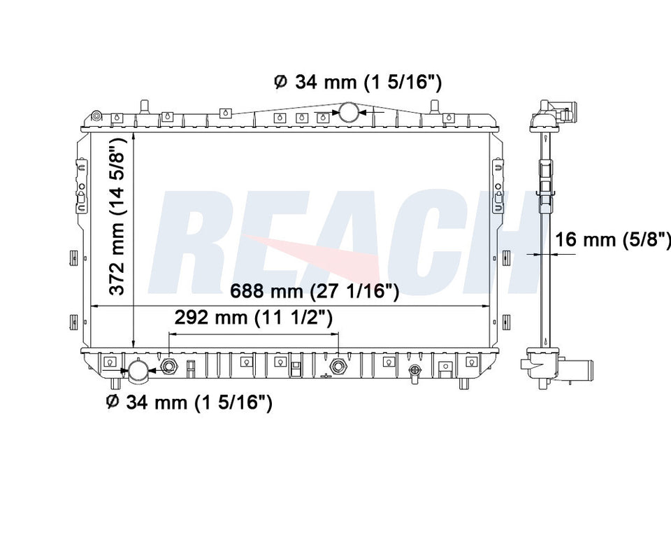 2004 CHEVROLET OPTRA 2.0 L RADIATOR REA41-2788A