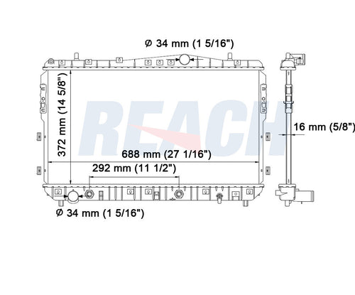 2007 SUZUKI FORENZA 2.0 L RADIATOR REA41-2788A