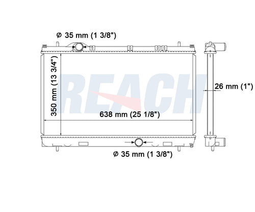 2005 DODGE NEON 2.4 L RADIATOR REA41-2794A