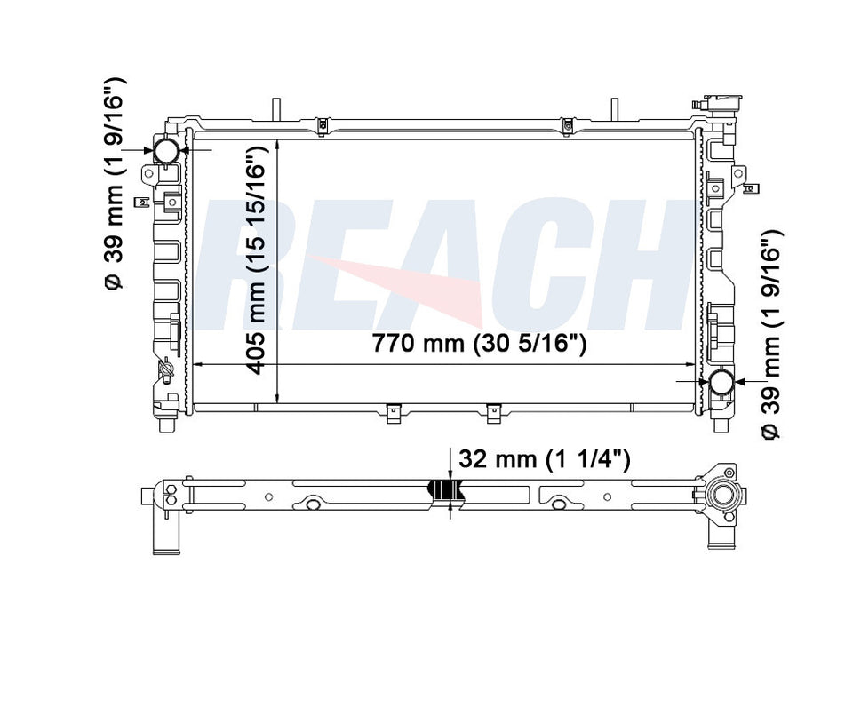 2007 DODGE CARAVAN 3.3 L RADIATOR REA41-2795A