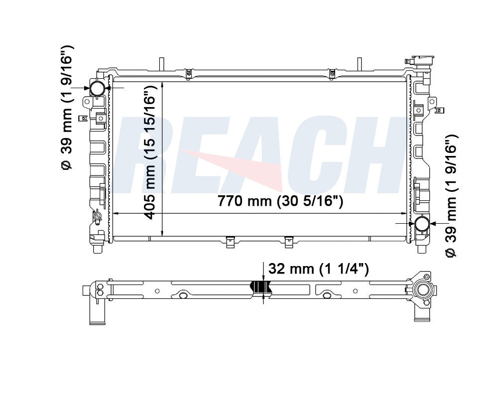 2006 CHRYSLER TOWN AND COUNTRY 3.3 L RADIATOR REA41-2795A