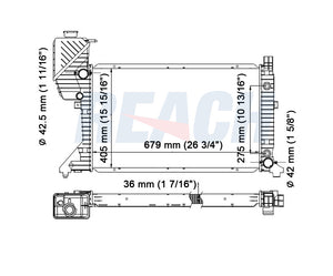 2006 FREIGHTLINER SPRINTER 3500 2.7 L RADIATOR REA41-2796A
