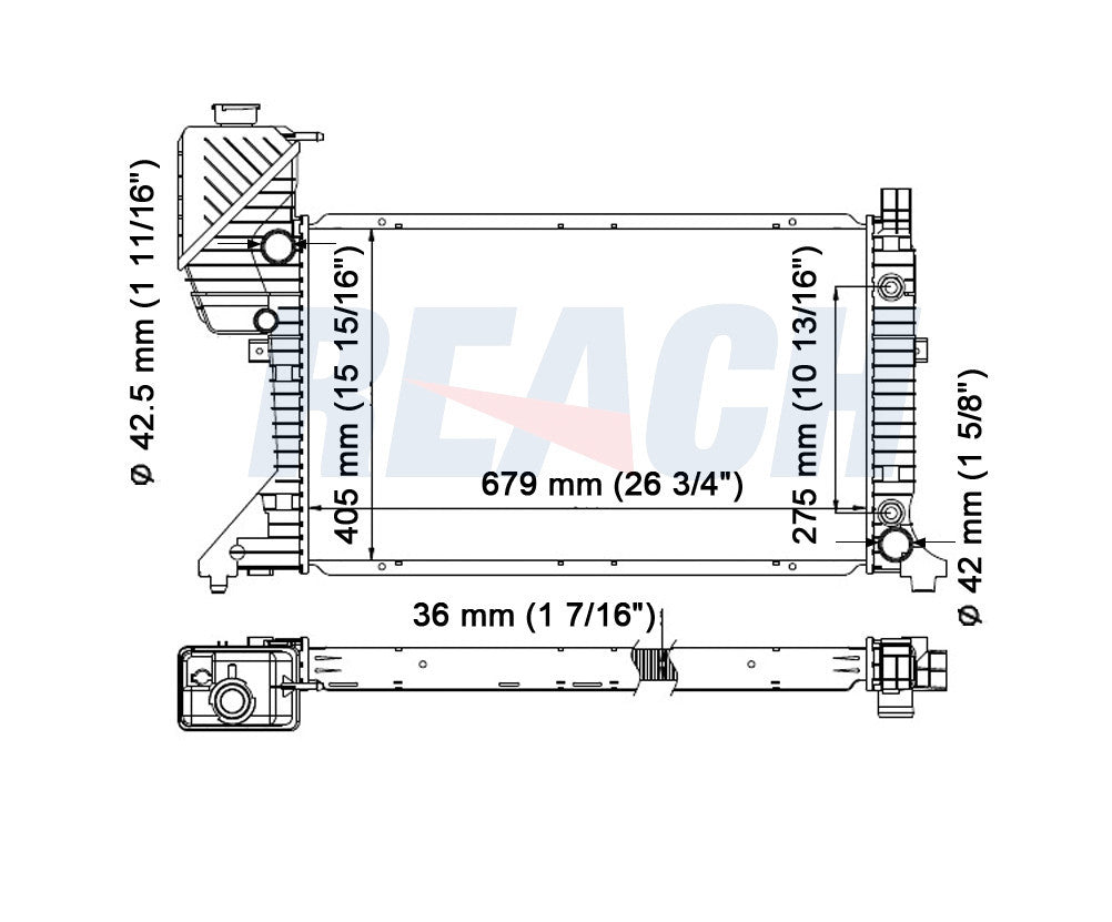 2006 FREIGHTLINER SPRINTER 3500 2.7 L RADIATOR REA41-2796A