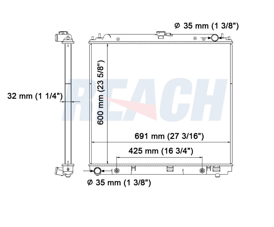 2007 NISSAN FRONTIER 4.0 L RADIATOR REA41-2807A