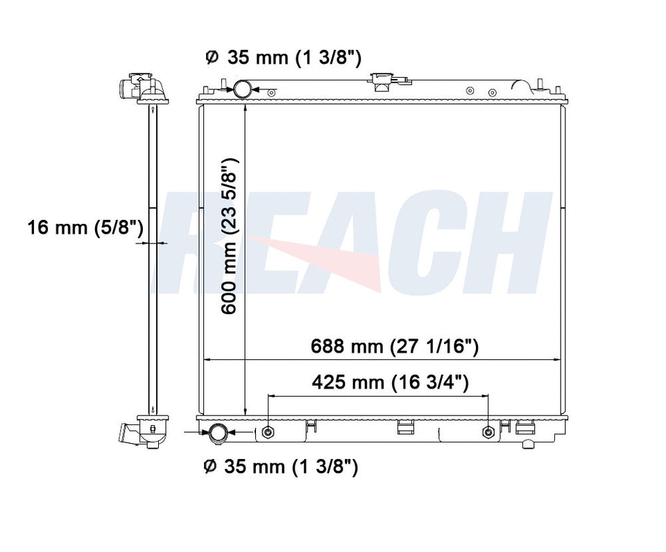2005 NISSAN FRONTIER 2.5 L RADIATOR REA41-2808A