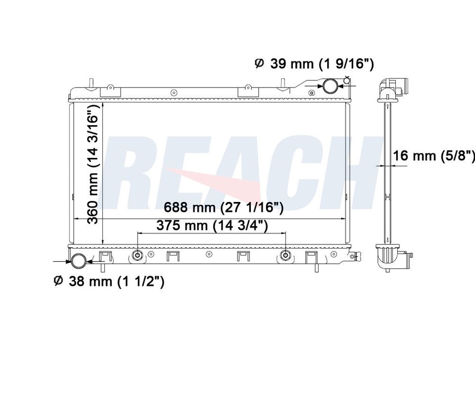 2004 SUBARU FORESTER 2.5 L RADIATOR REA41-2812A