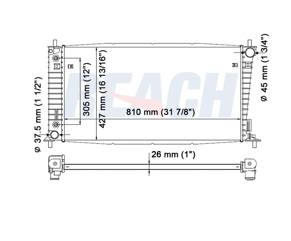2008 LINCOLN MARK LT 5.4 L RADIATOR REA41-2818A