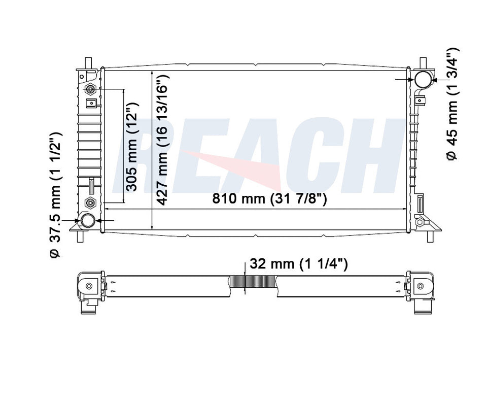 2008 FORD F-150 4.6 L RADIATOR REA41-2819A