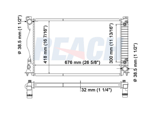 2008 AUDI A5 QUATTRO 3.2 L RADIATOR REA41-2828A