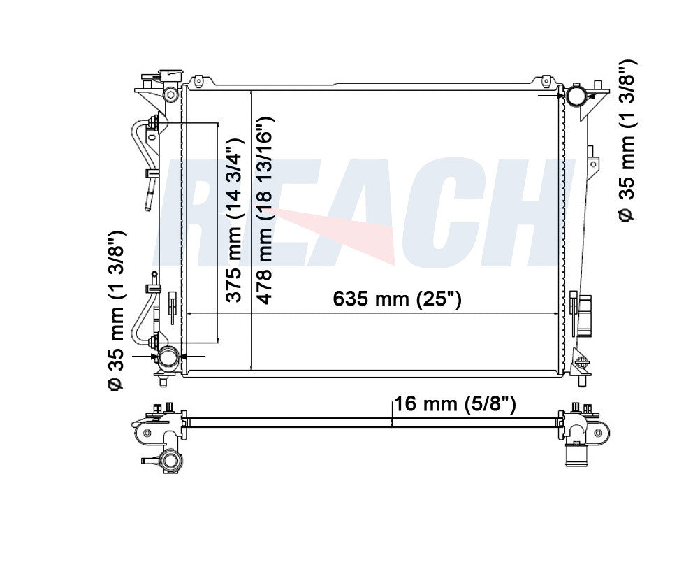 2010 KIA MAGENTIS 2.4 L RADIATOR REA41-2831A