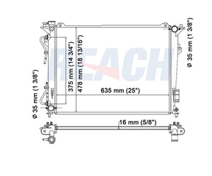 2009 KIA OPTIMA 2.4 L RADIATOR REA41-2831A