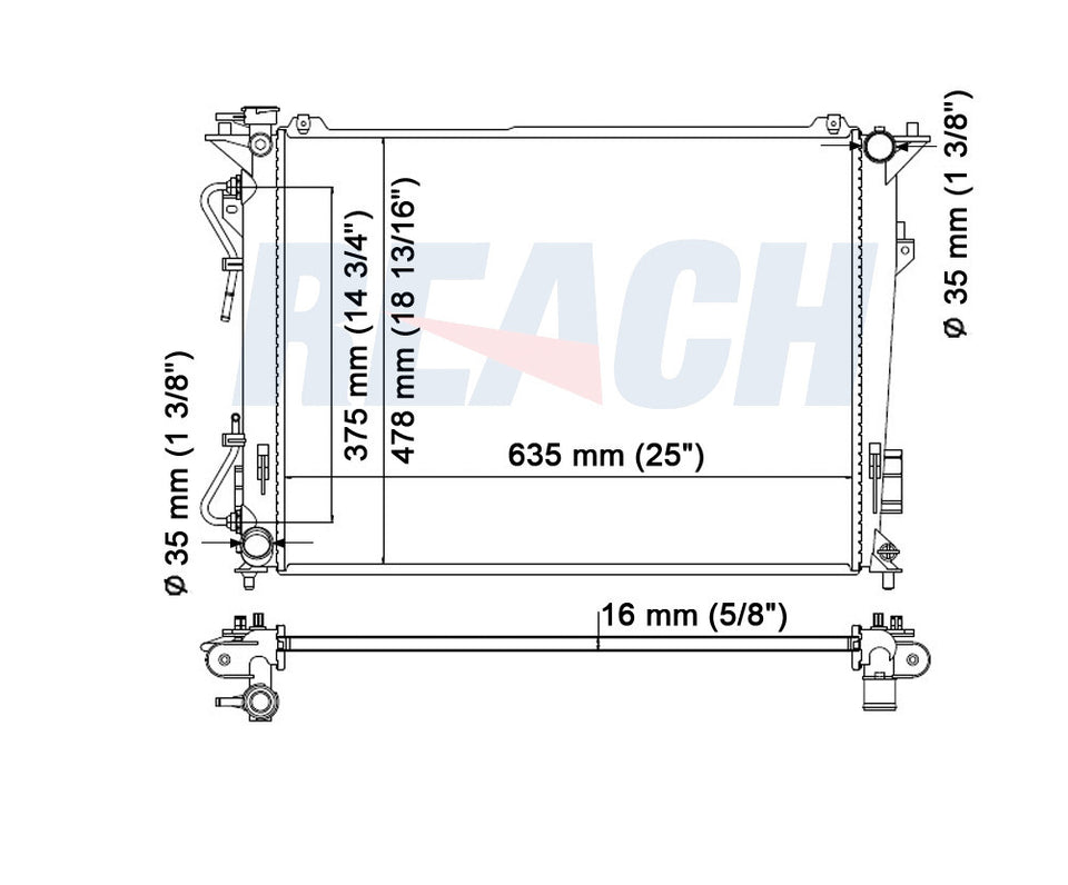 2009 KIA MAGENTIS 2.7 L RADIATOR REA41-2831A