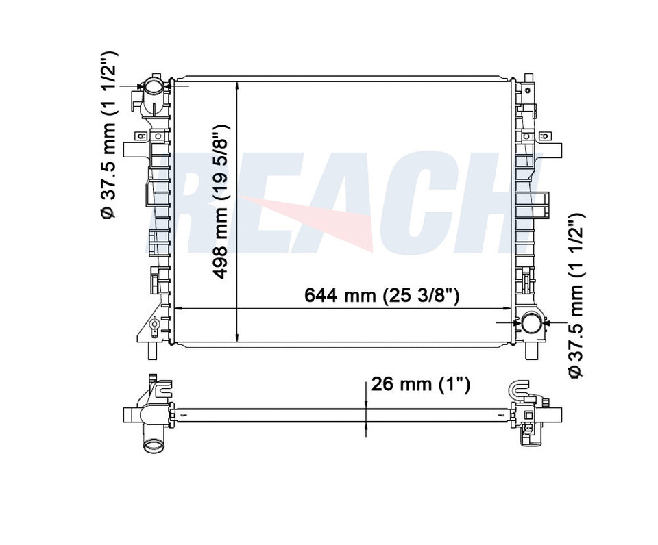 2009 LINCOLN TOWN CAR 4.6 L RADIATOR REA41-2852A