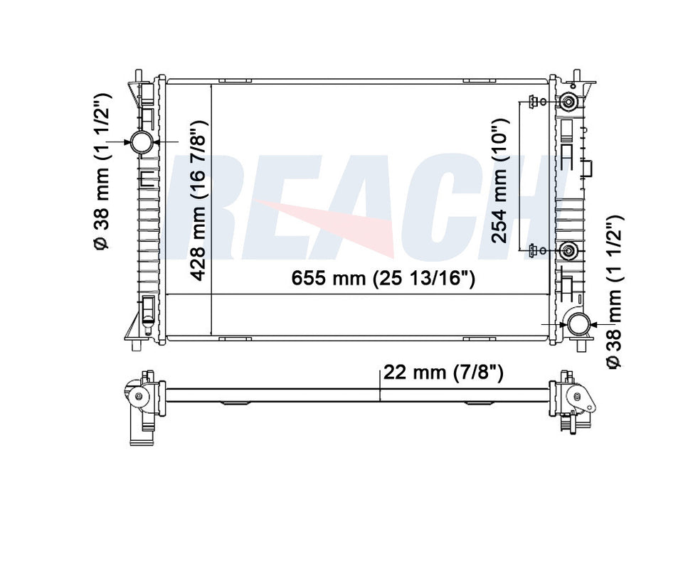 2006 LINCOLN ZEPHYR 3.0 L RADIATOR REA41-2856A