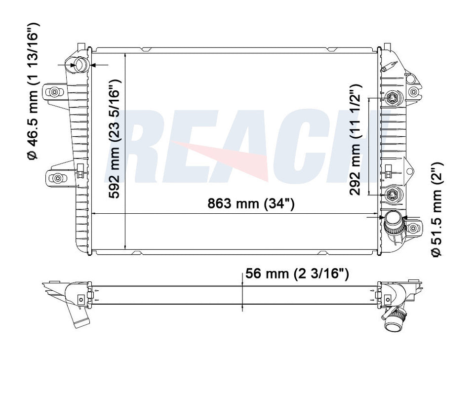 2008 CHEVROLET SILVERADO 2500 HD 6.6 L RADIATOR REA41-2857A