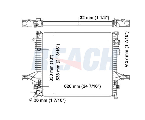 2004 VOLVO XC90 2.5 L RADIATOR REA41-2878A