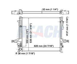 2004 VOLVO XC90 2.5 L RADIATOR REA41-2878A