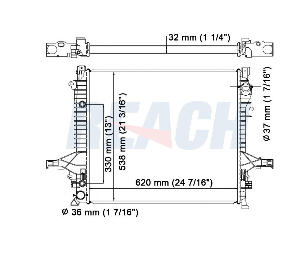 2004 VOLVO XC90 2.5 L RADIATOR REA41-2878A