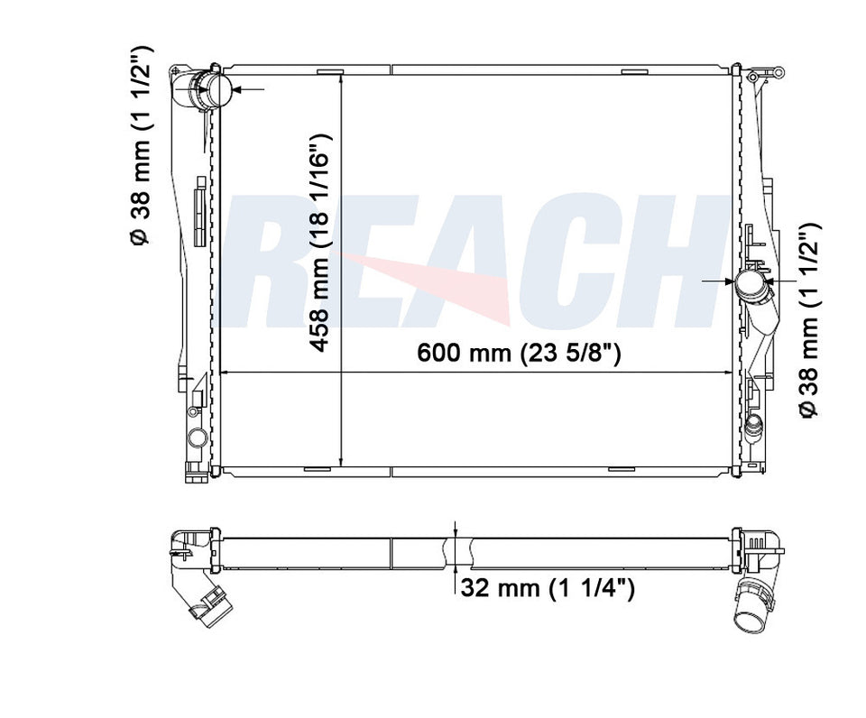 2007 BMW 328XI 3.0 L RADIATOR REA41-2882A