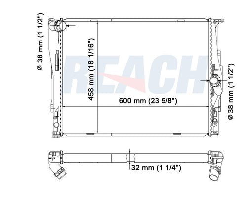 2006 BMW 325I 3.0 L RADIATOR REA41-2882A