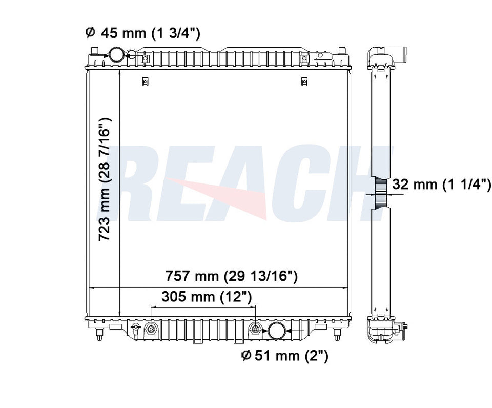2006 FORD F-450 6.8 L RADIATOR REA41-2887A