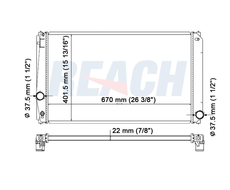 2007 TOYOTA RAV4 2.4 L RADIATOR REA41-2891A