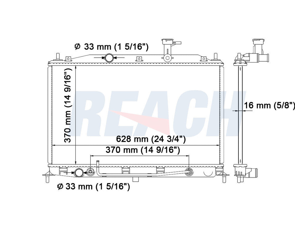 2006 HYUNDAI ACCENT 1.6 L RADIATOR REA41-2896A