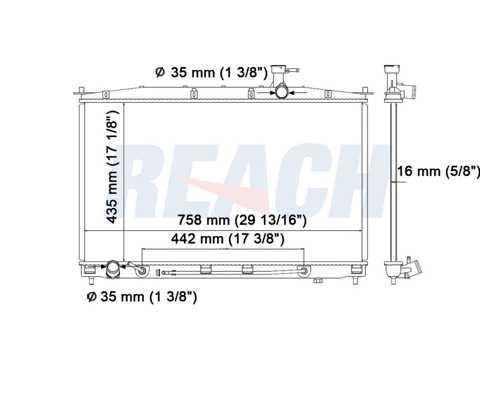 2008 HYUNDAI SANTA FE 3.3 L RADIATOR REA41-2897A
