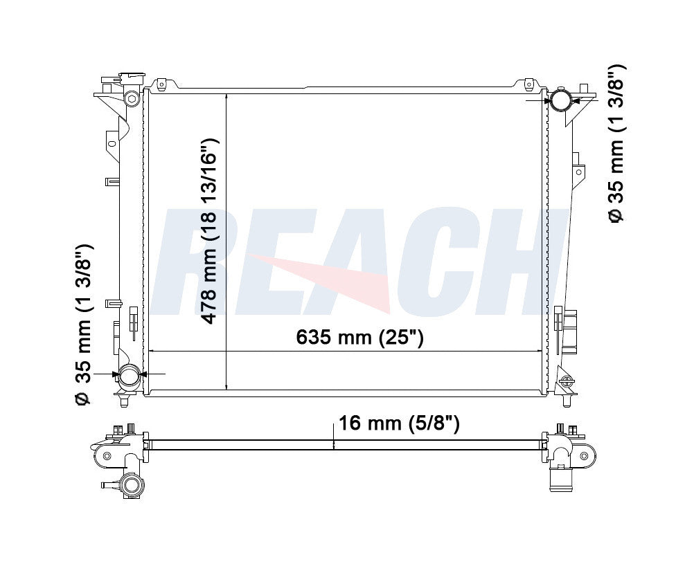 2009 KIA MAGENTIS 2.4 L RADIATOR REA41-2899A