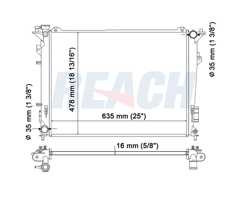 2007 KIA OPTIMA 2.4 L RADIATOR REA41-2899A