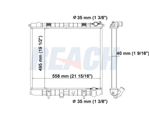 1999 LAND ROVER RANGE ROVER 4.6 L RADIATOR REA41-2914A