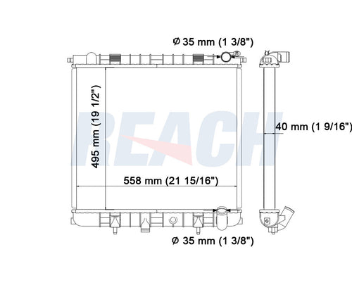 1999 LAND ROVER RANGE ROVER 4.0 L RADIATOR REA41-2914A