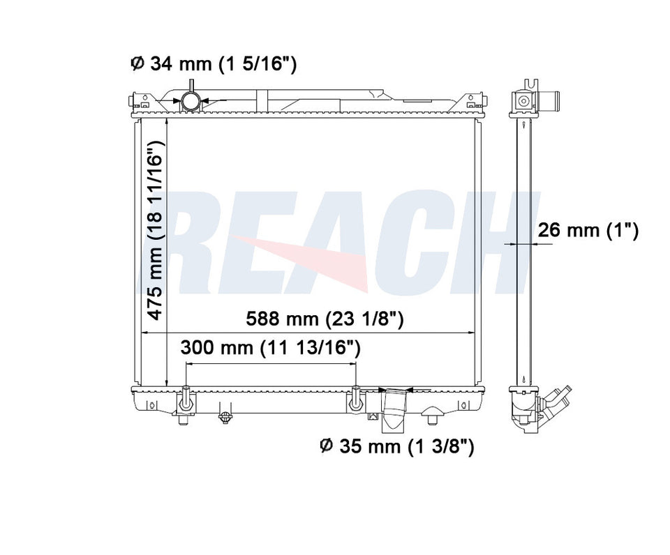 2004 SUZUKI XL-7 2.7 L RADIATOR REA41-2933A