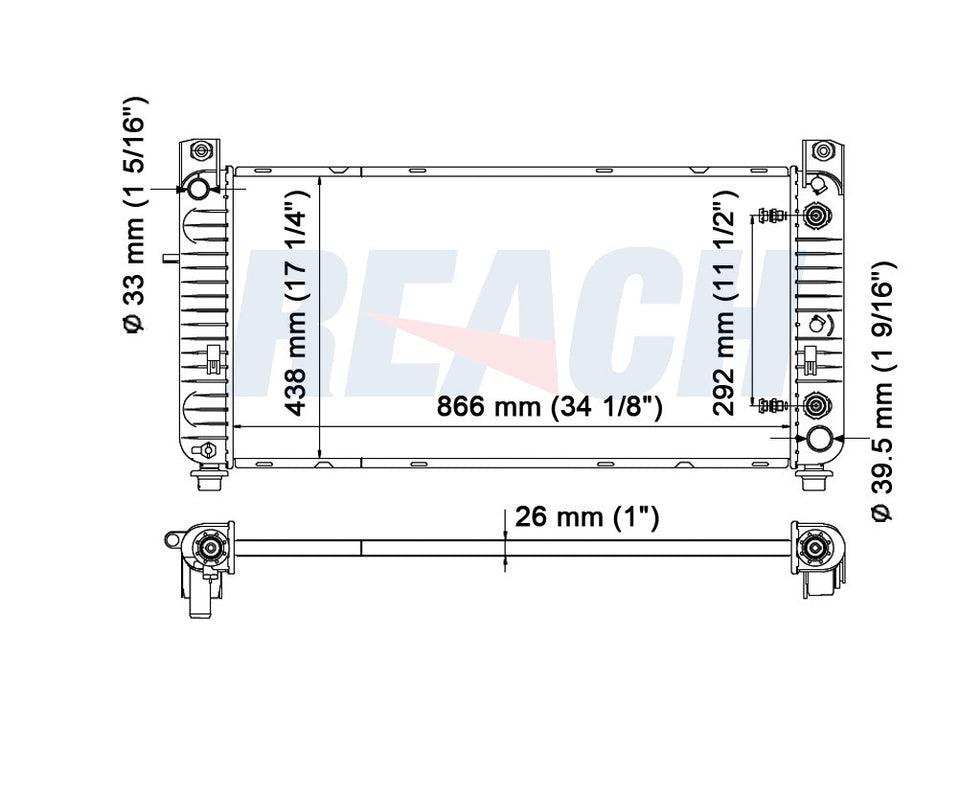 2007 GMC SIERRA 1500 4.3 L RADIATOR REA41-2946A