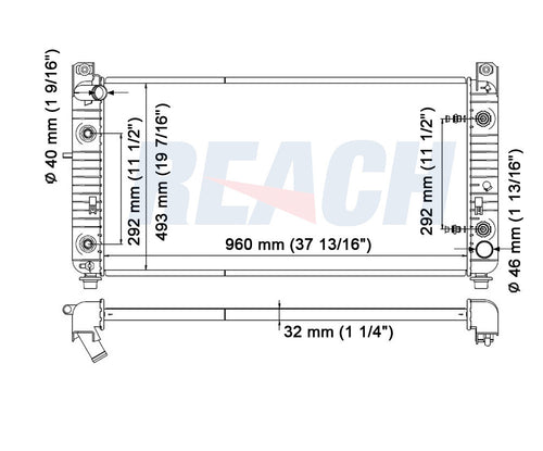 2004 GMC YUKON XL 2500 8.1 L RADIATOR REA41-2948A