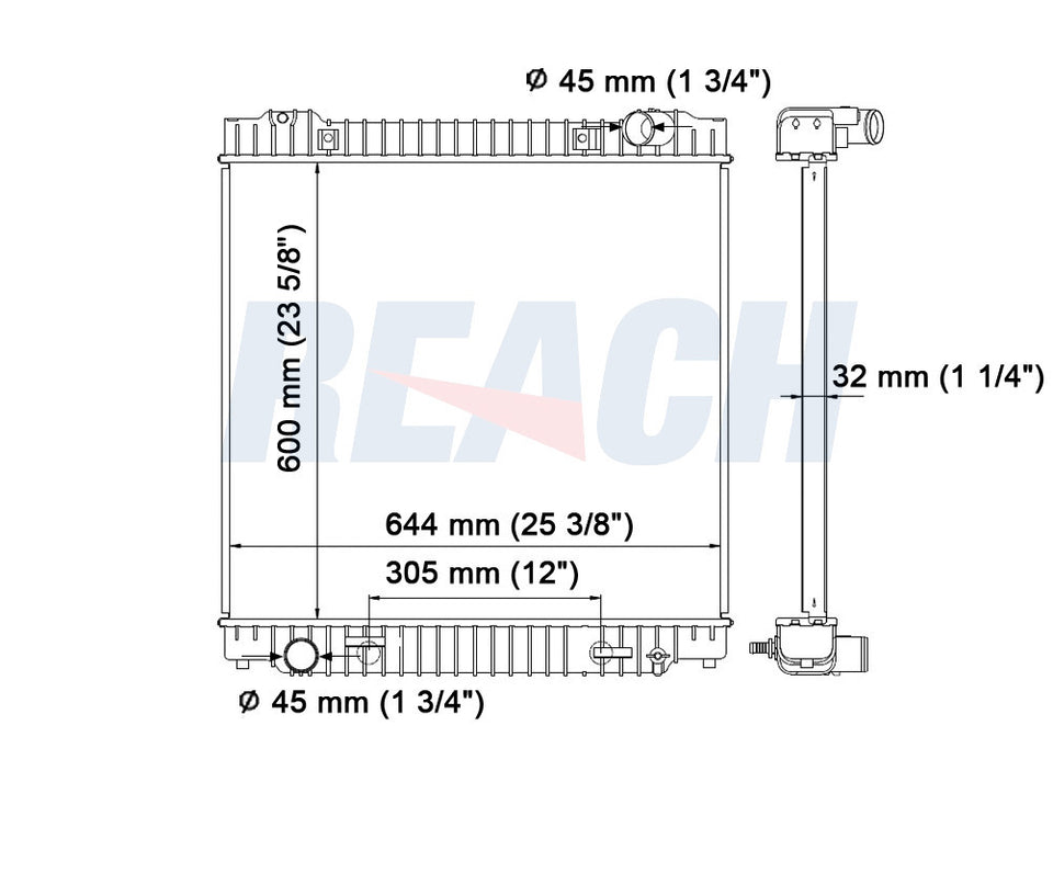 2007 FORD E-350 SUPER DUTY 6.0 L RADIATOR REA41-2976A