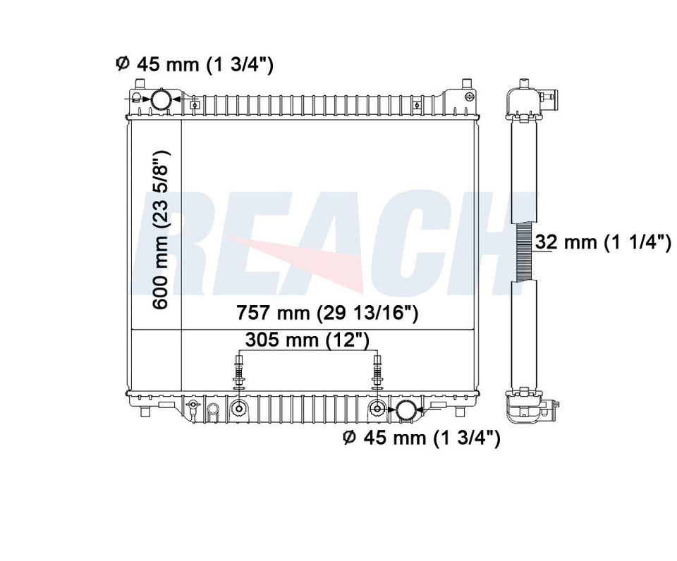 2004 FORD ECONOLINE 5.4 L RADIATOR REA41-2977A